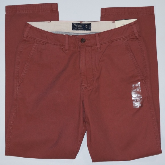 Abercrombie & Fitch Other - ABERCROMBIE & FITCH Slim Straight Washed Red Chino